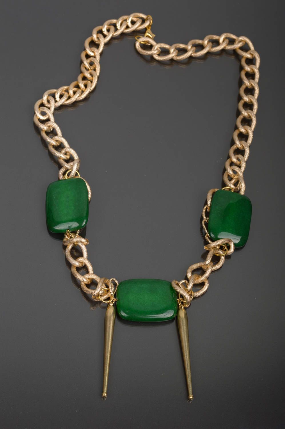 Handmade beautiful necklace jade necklace elegant accessory female present photo 1