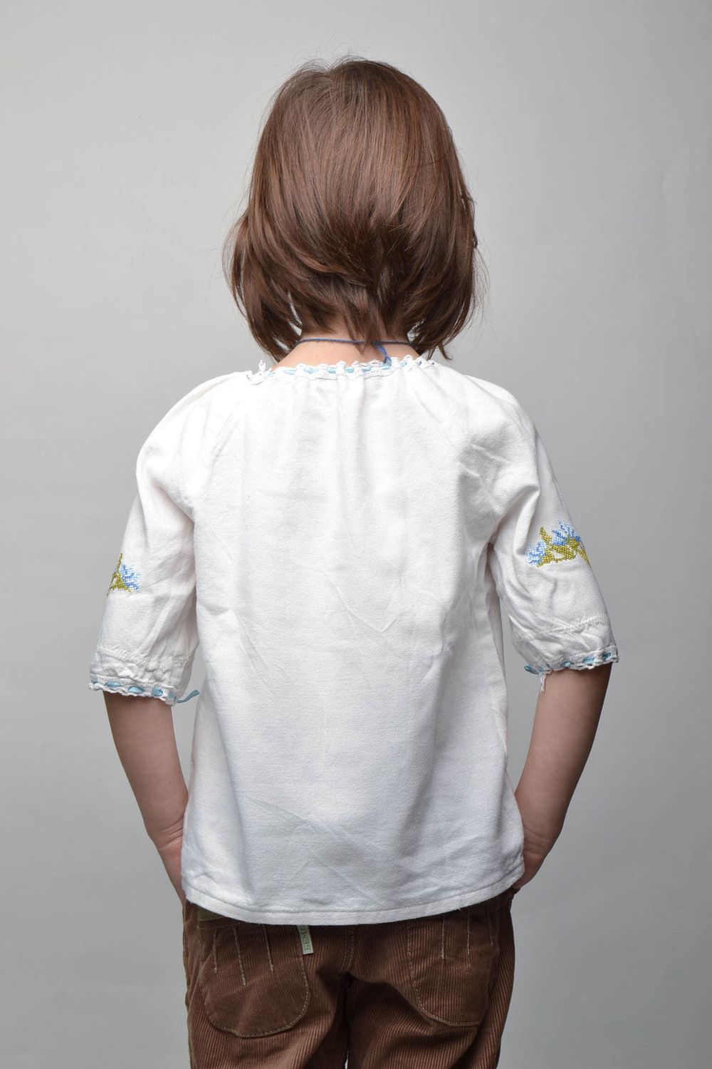 White embroidered blouse for kids photo 3