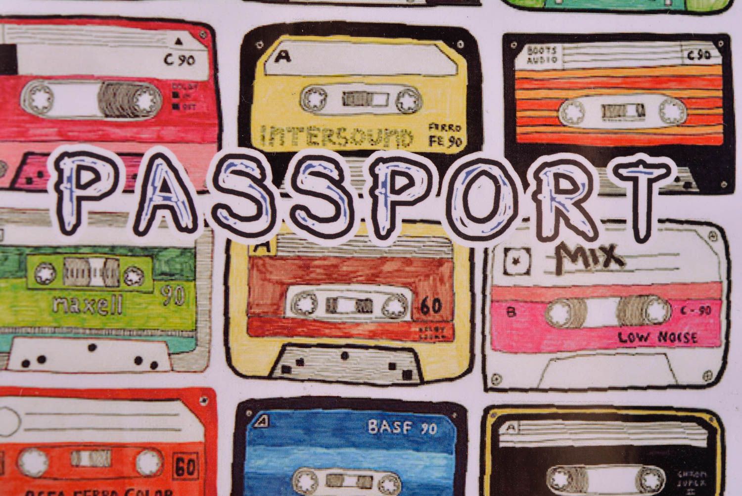 Обложка на паспорт хенд мейд обложка для документов оригинальный подарок Кассеты фото 3