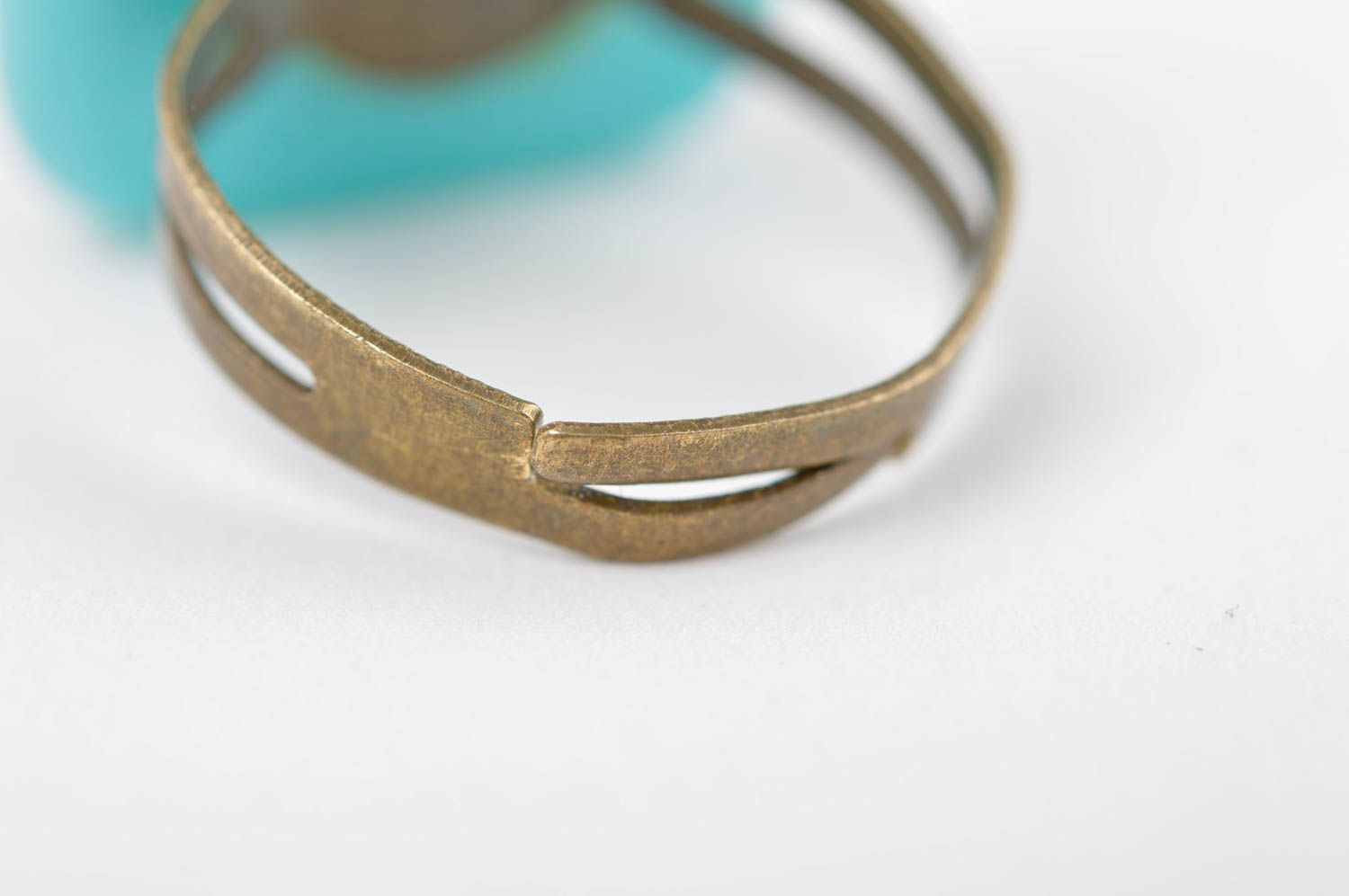 Handmade Glas Ring in Blau Damen Modeschmuck Accessoire für Frauen Fusing Spinne foto 4