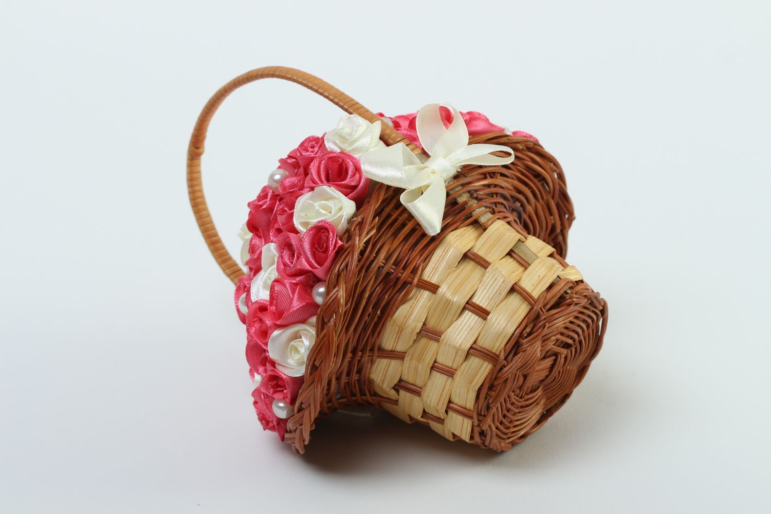 Искусственный букет для интерьера декоративный букет корзина роз букет-подарок фото 4