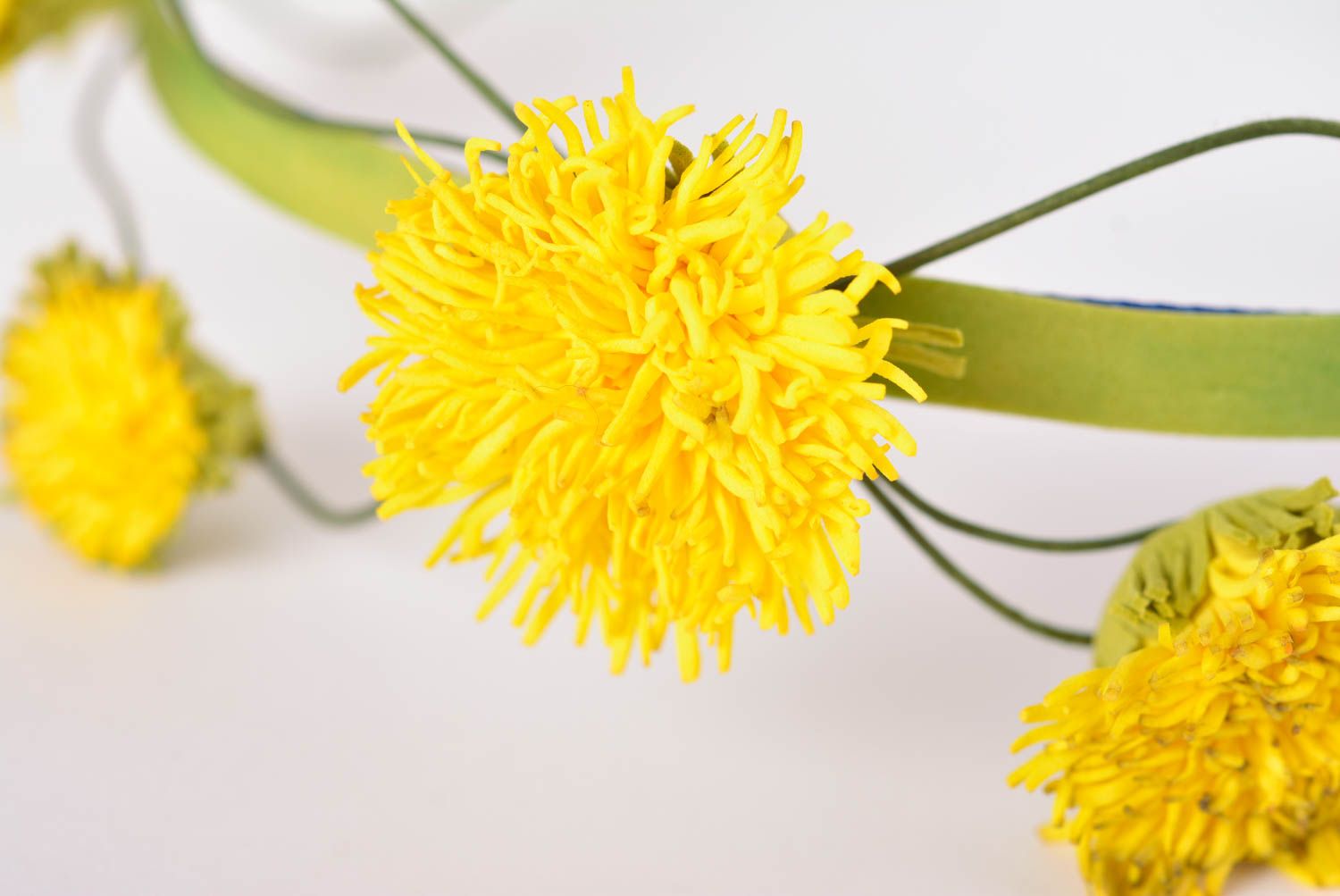 Handmade female accessory yellow bright hairband flower designer hairband photo 5