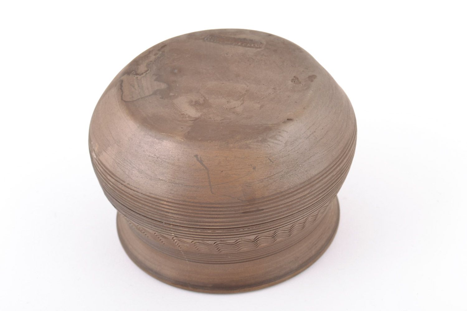 Pote artesanal de cerámica para crema agria de 150 ml hecho a mano de arcilla foto 5