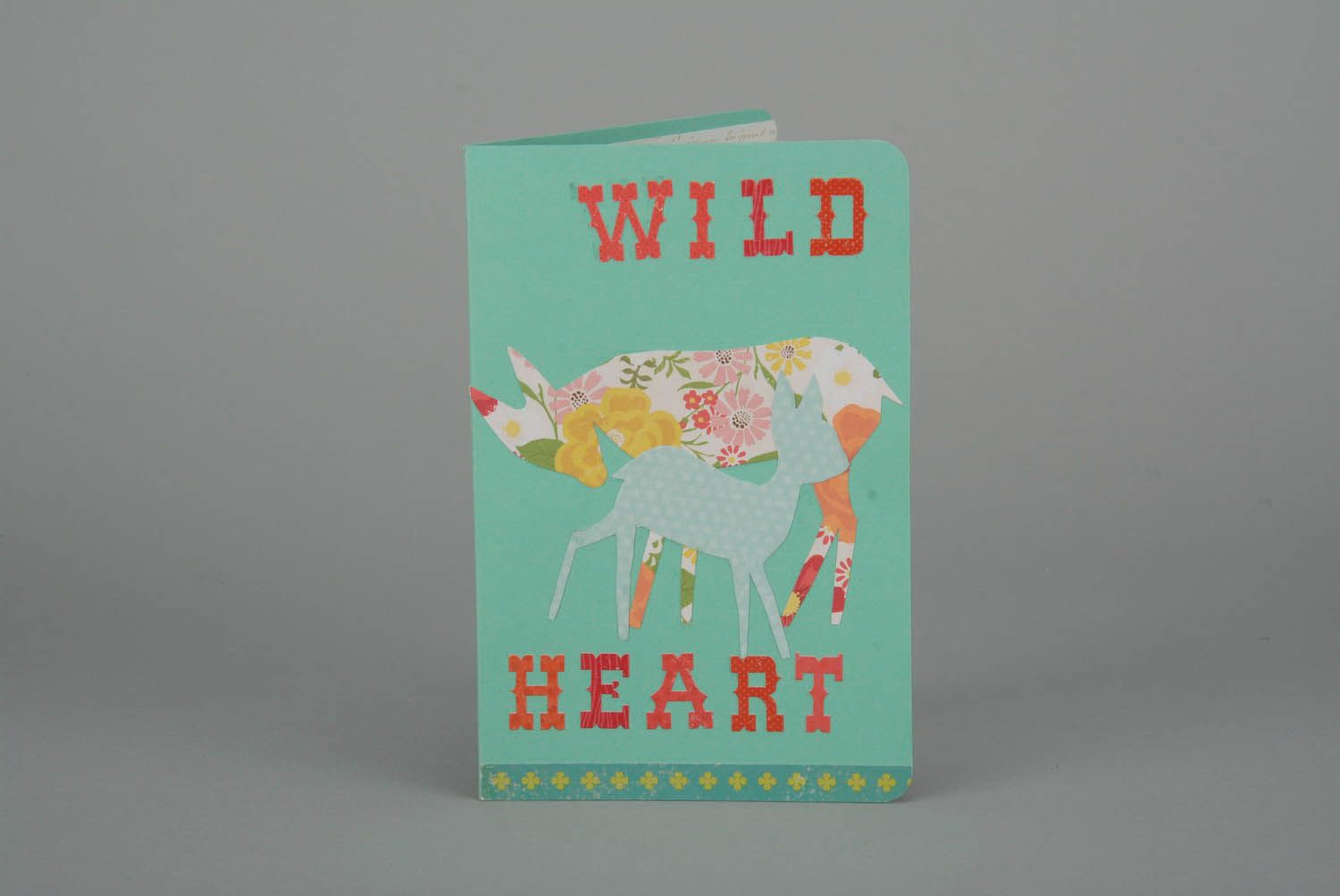Schöne Postkarte handmade Wild Heart foto 4