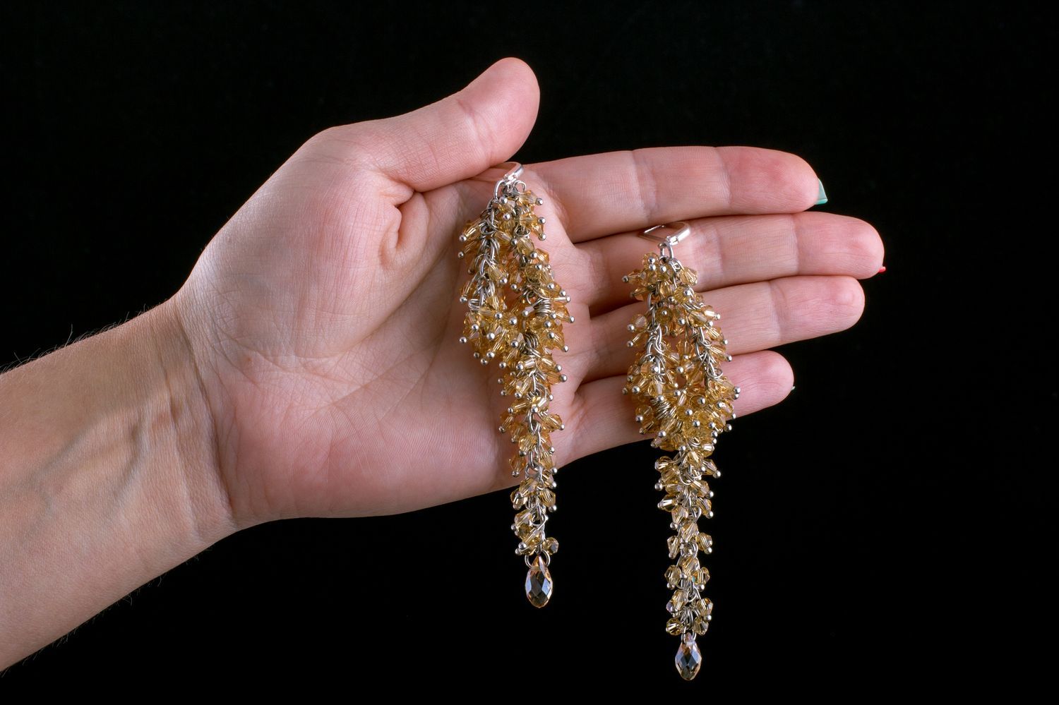Handmade earrings jewelry with beads beautiful bijouterie perfect present photo 5