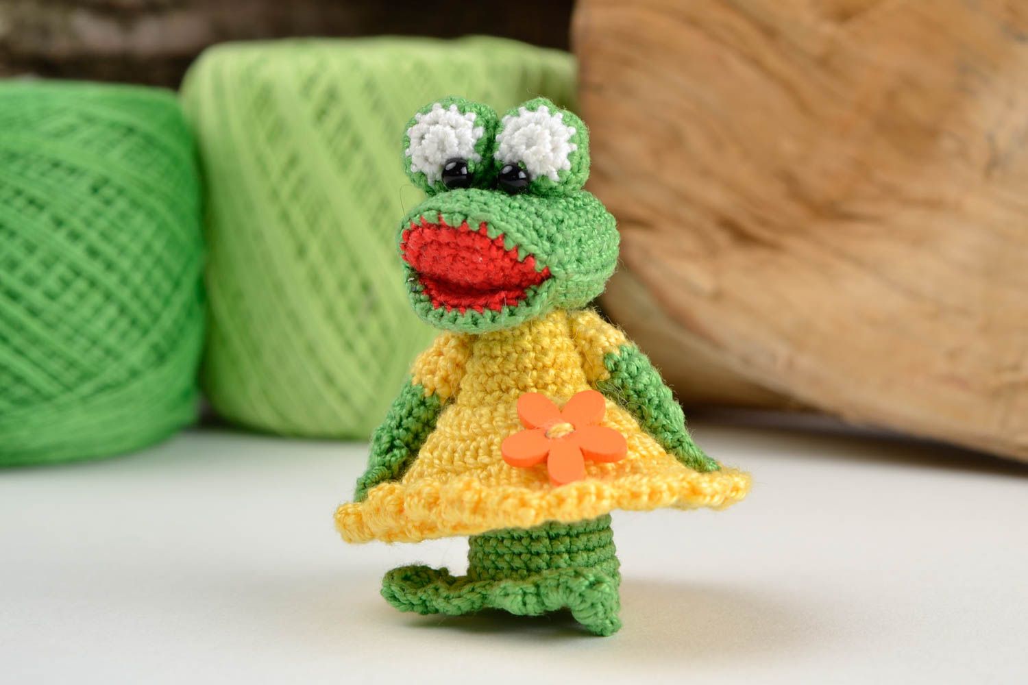 Handmade Kleinkinder Spielzeug Finger Puppe Kuscheltier Frosch Designer Geschenk foto 1
