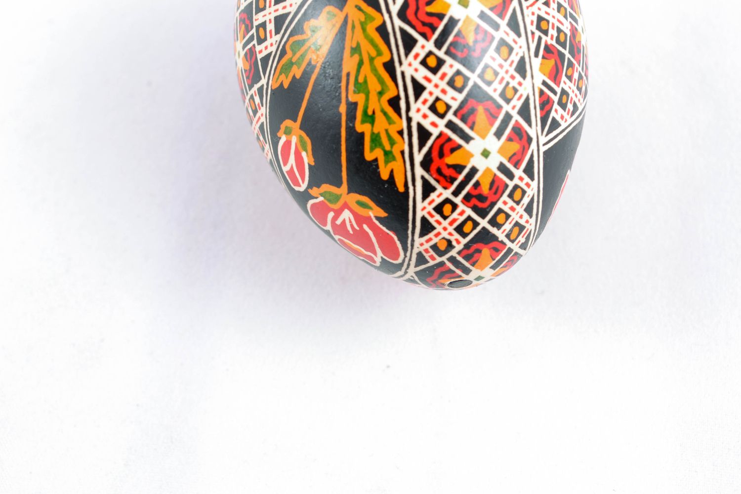 Painted Easter chicken egg with flowers photo 4