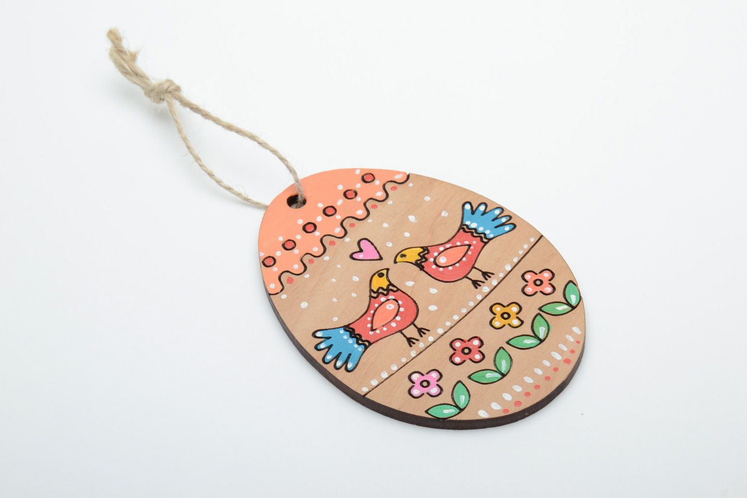 Painted plywood interior pendant magnet Easter Egg photo 2
