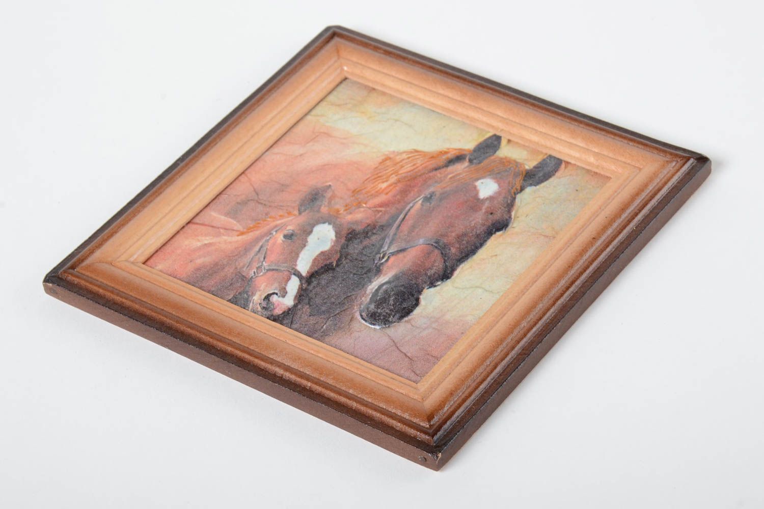 Cuadro de pared hecho a mano decoración de interior regalo original Los caballos foto 2