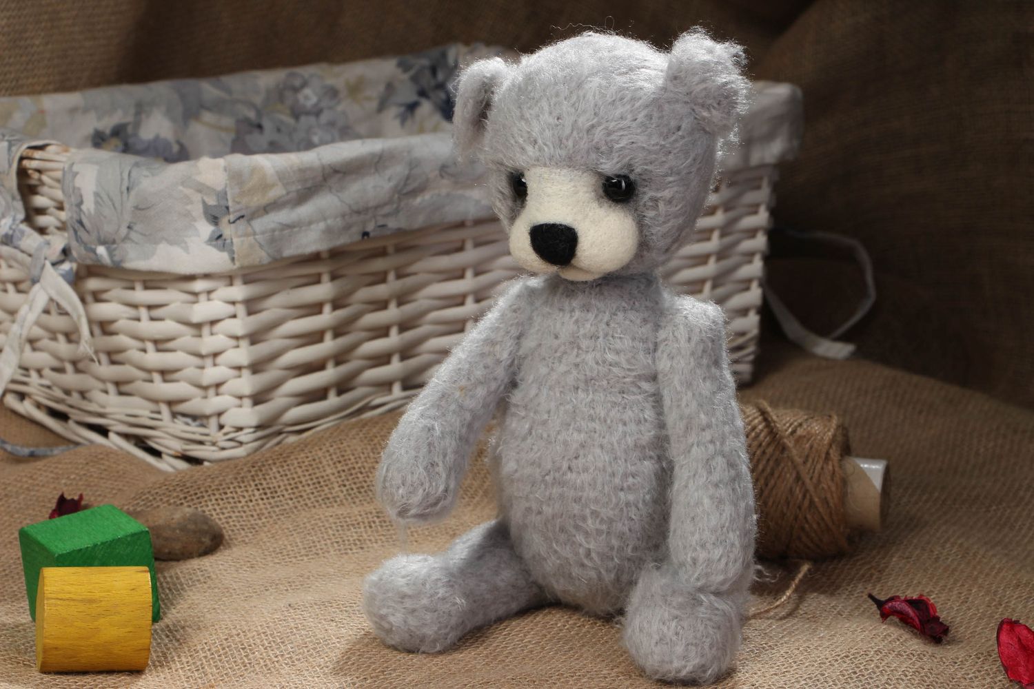 Soft crochet toy Bear Gray photo 5