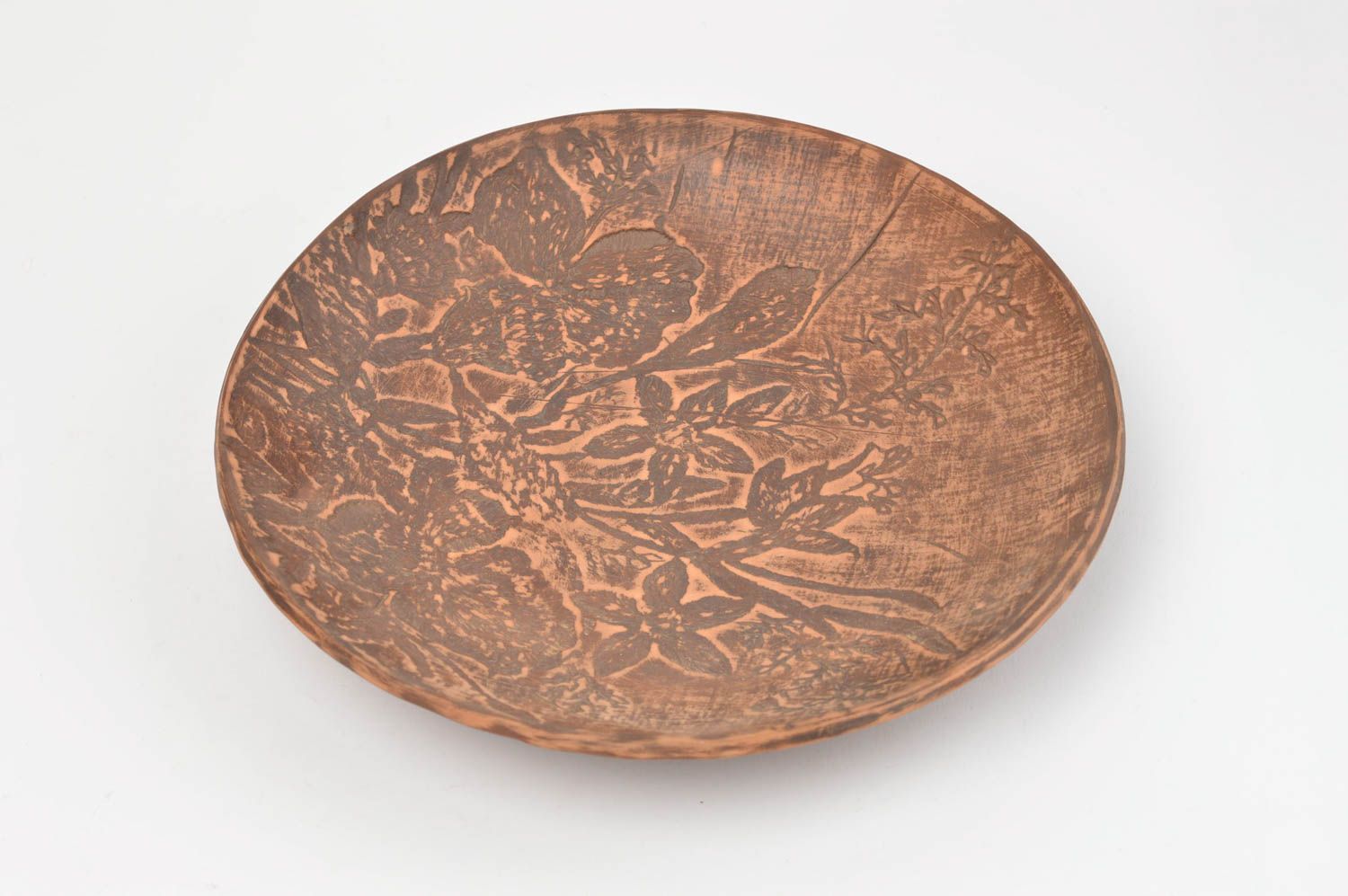 Beautiful handmade ceramic plate unusual clay plate table setting ideas photo 2