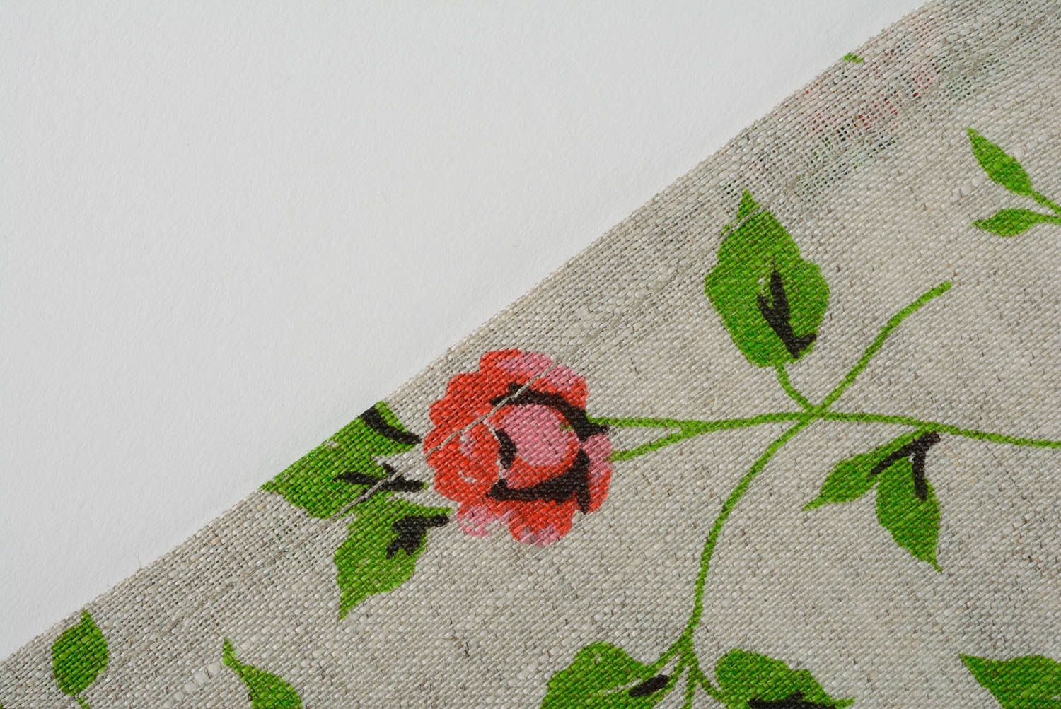 Кухонное полотенце из натуральной ткани ручной работы льняное красивое в цветочек фото 5