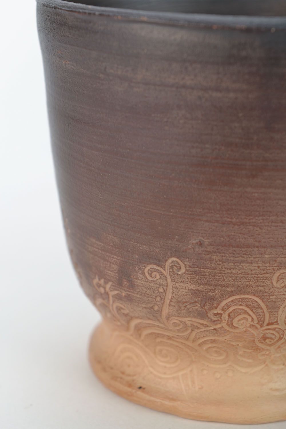 Tazza in ceramica decorativa fatta a mano calice in argilla utensili da cucina
 foto 4
