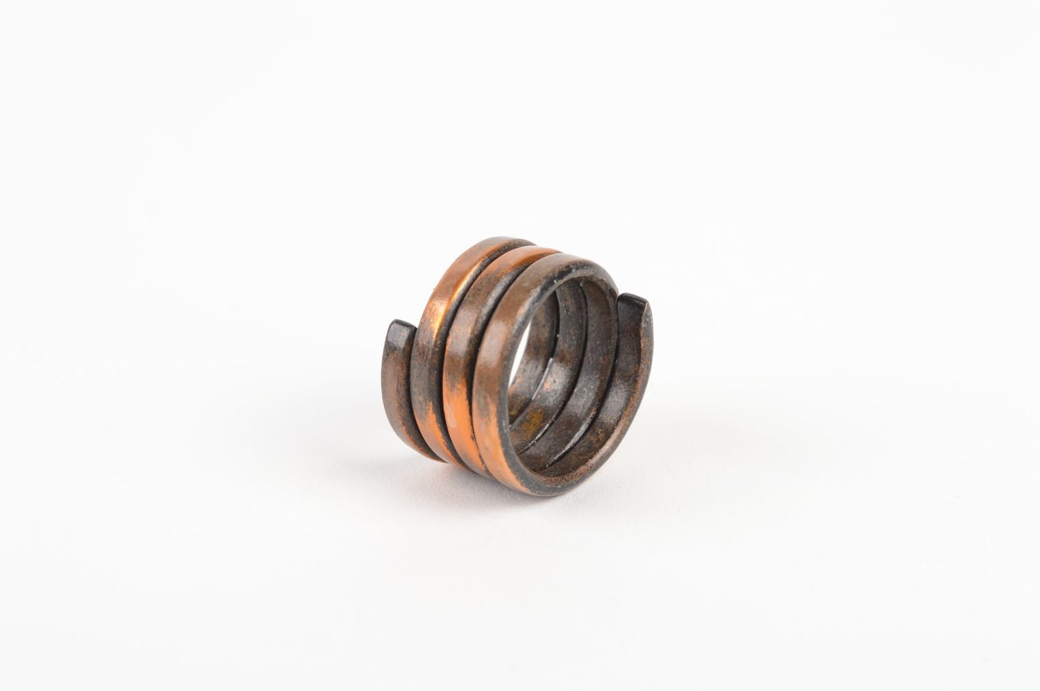 Bague cuivre Bijou fait main spirale design original de créateur Cadeau femme photo 2