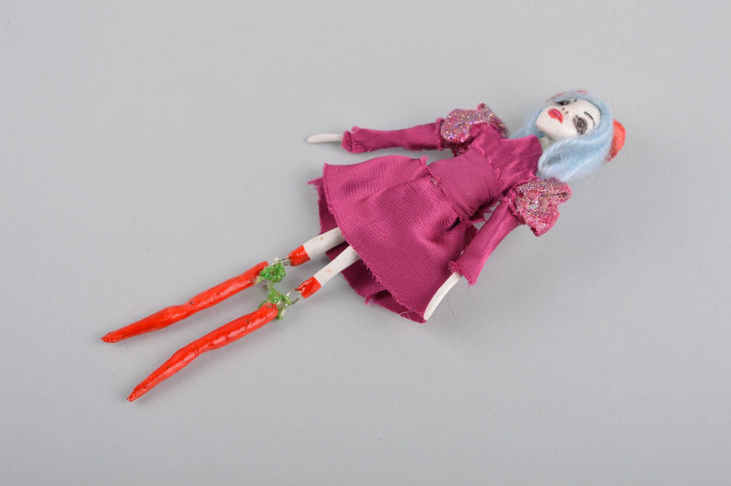 Авторская кукла игрушка ручной работы дизайнерская кукла монстрик керамическая фото 2
