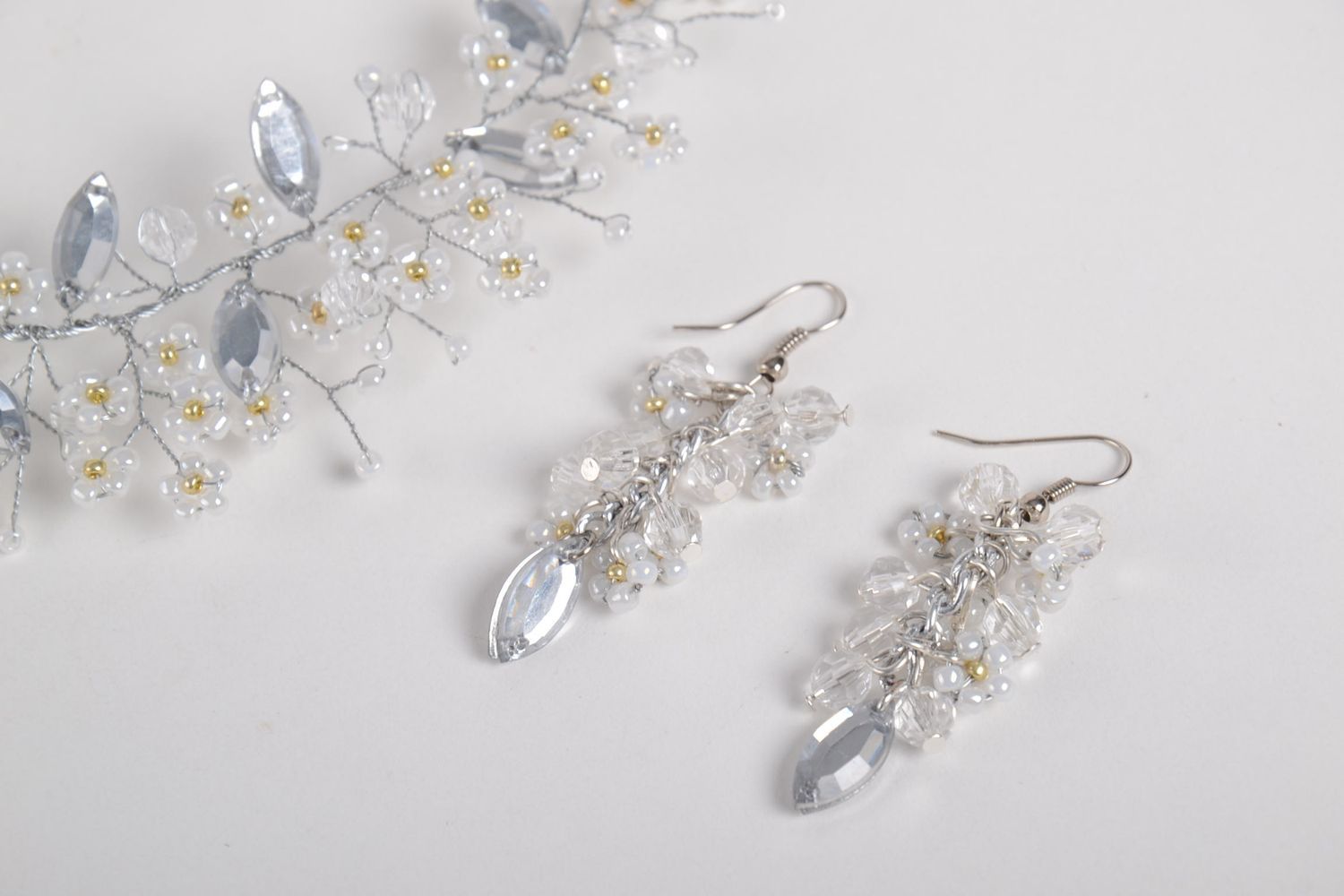 Handmade earrings unusual accessory gift ideas set of 2 items designer jewelry photo 4