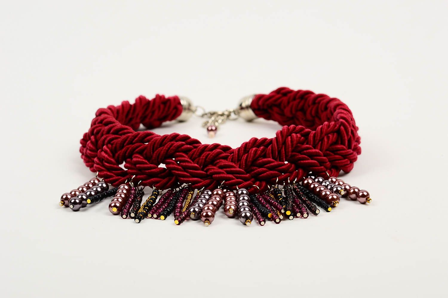 Stylish handmade textile necklace trendy jewelry design fashion trends photo 5