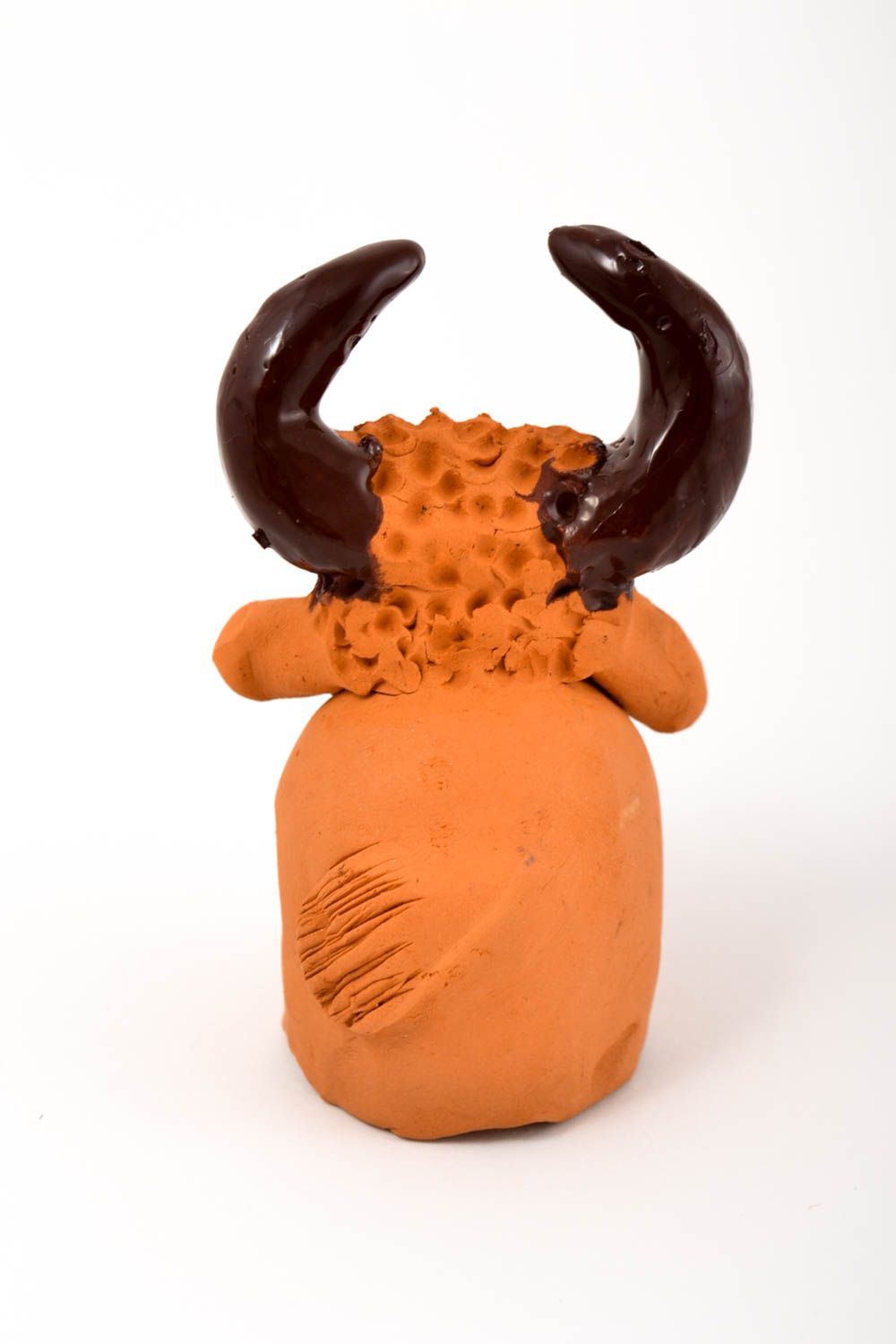 Handmade Keramik Deko Figur aus Ton Keramik Figur Tischdeko Idee Stier foto 5