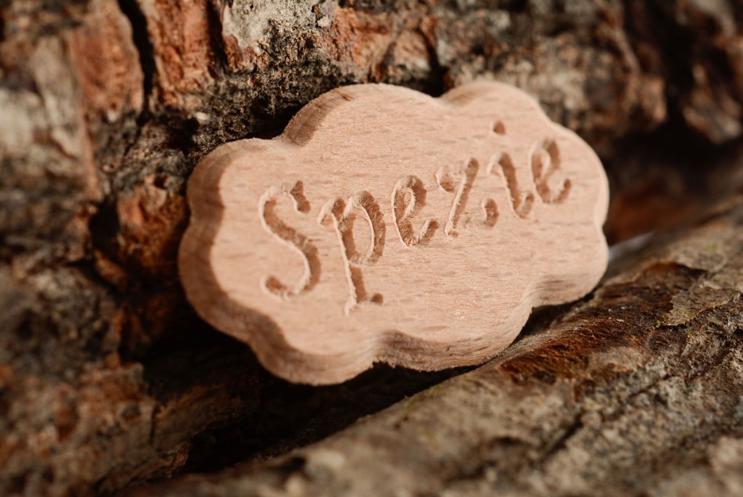 Wooden plate with inscription Spices photo 1