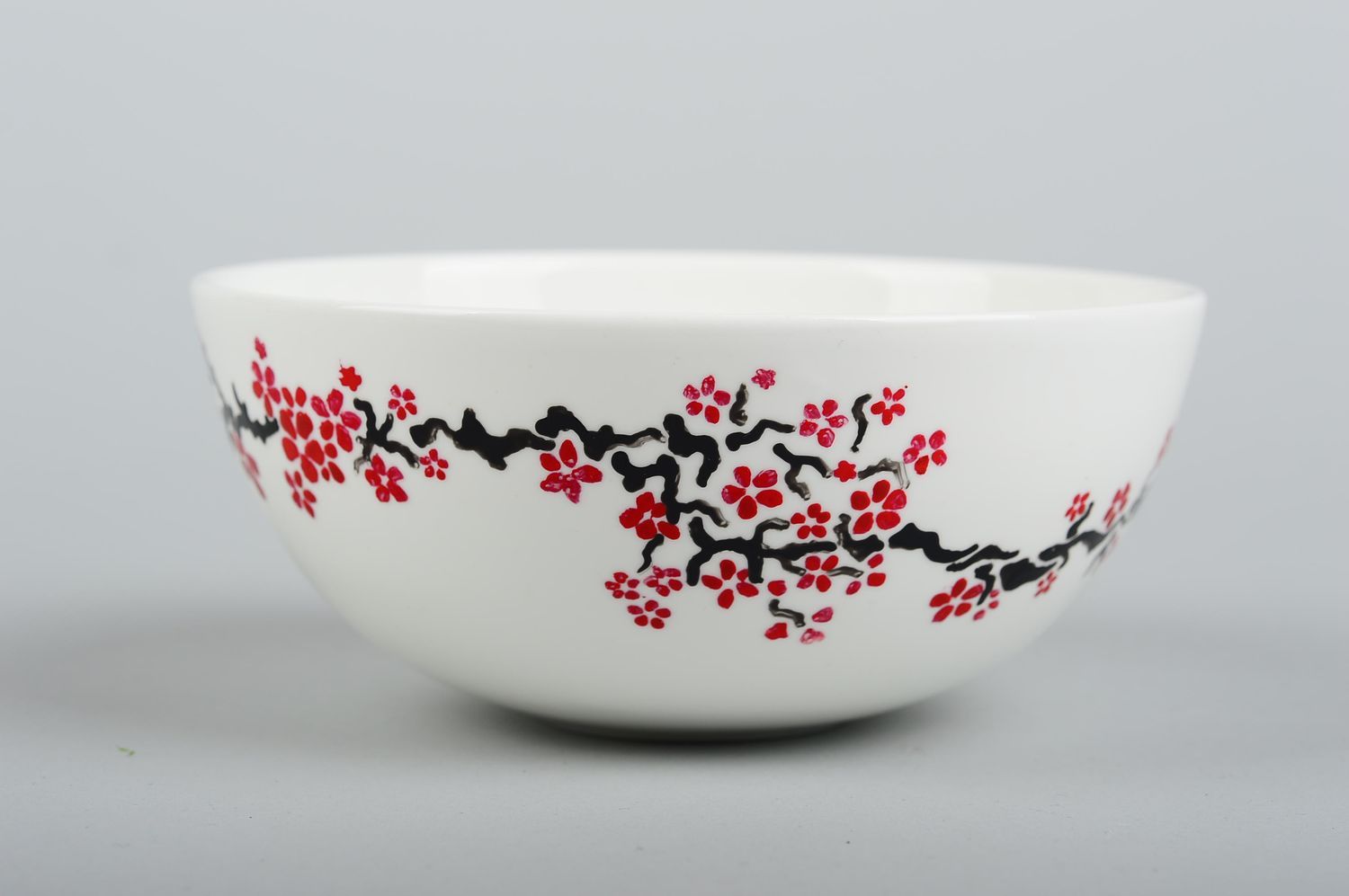 Глубокая керамическая тарелка ручной работы глиняная посуда тарелка для салата фото 3
