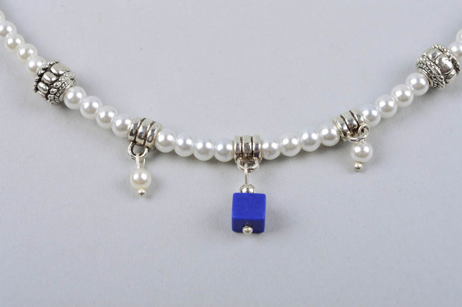 Collar con cuentas artesanal con perlas regalo original accesorio de mujer  foto 3