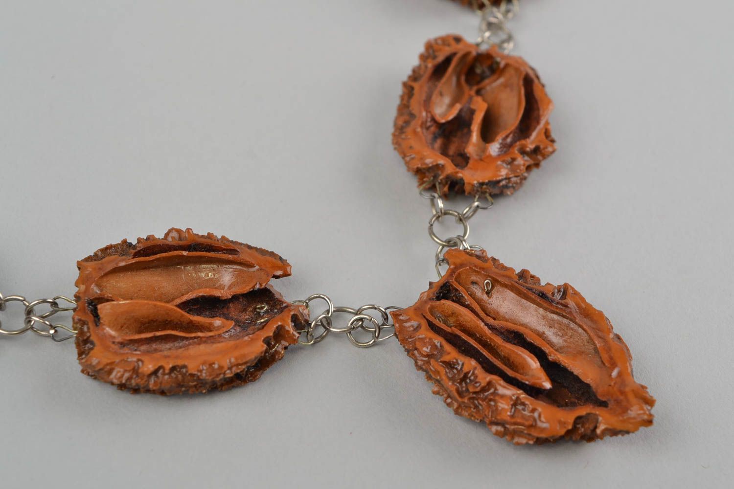 Beautiful handmade designer necklace walnut jewelry fashion accessories for her photo 3