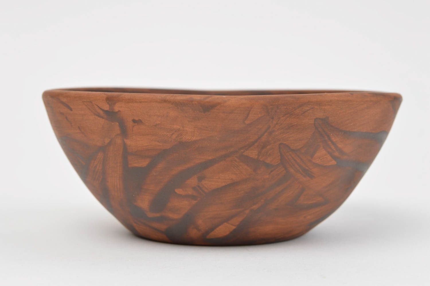 Cuenco de cerámica artesanal plato hondo del color marrón regalo original foto 2
