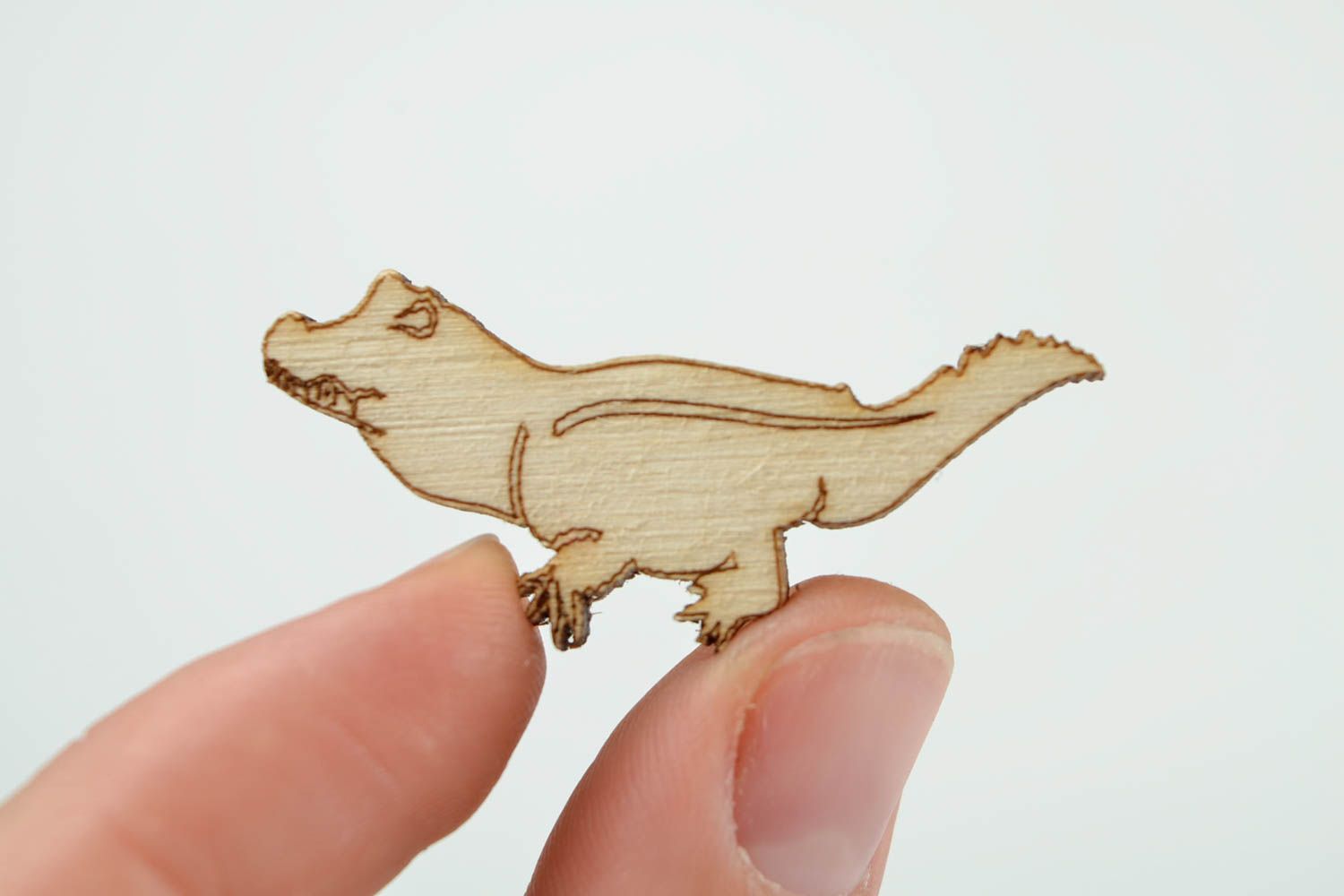 Handgemachte Holzrohling zum Bemalen Miniatur Figur Krokodil Holz Figur foto 5