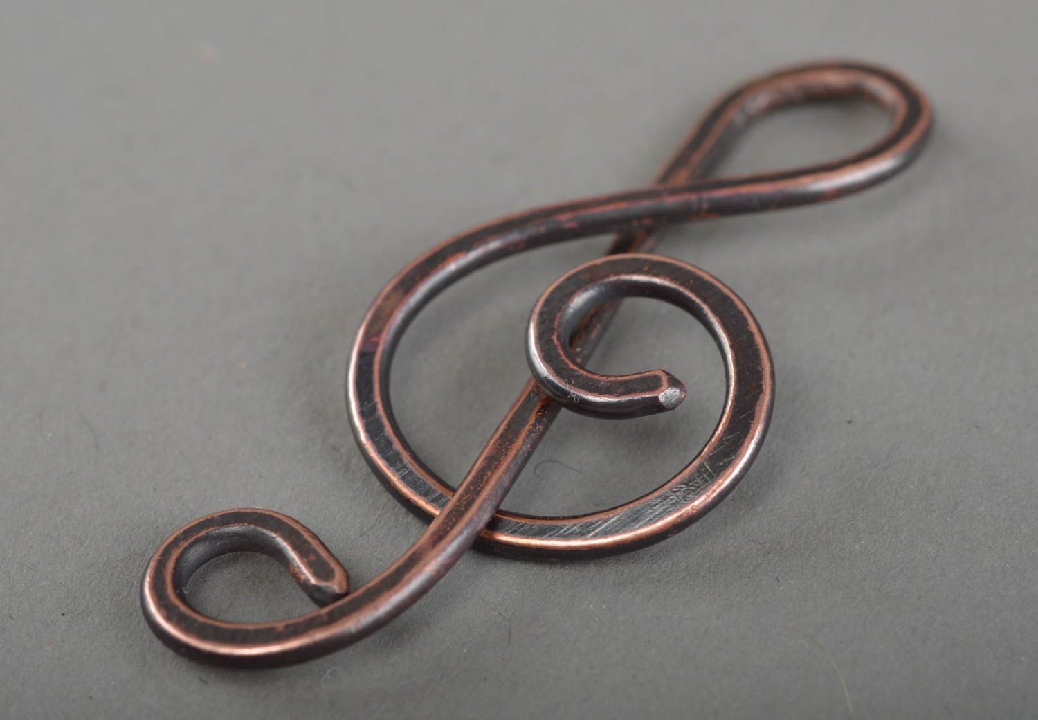 Handmade copper designer pendant present for musician metal jewelry gift photo 2