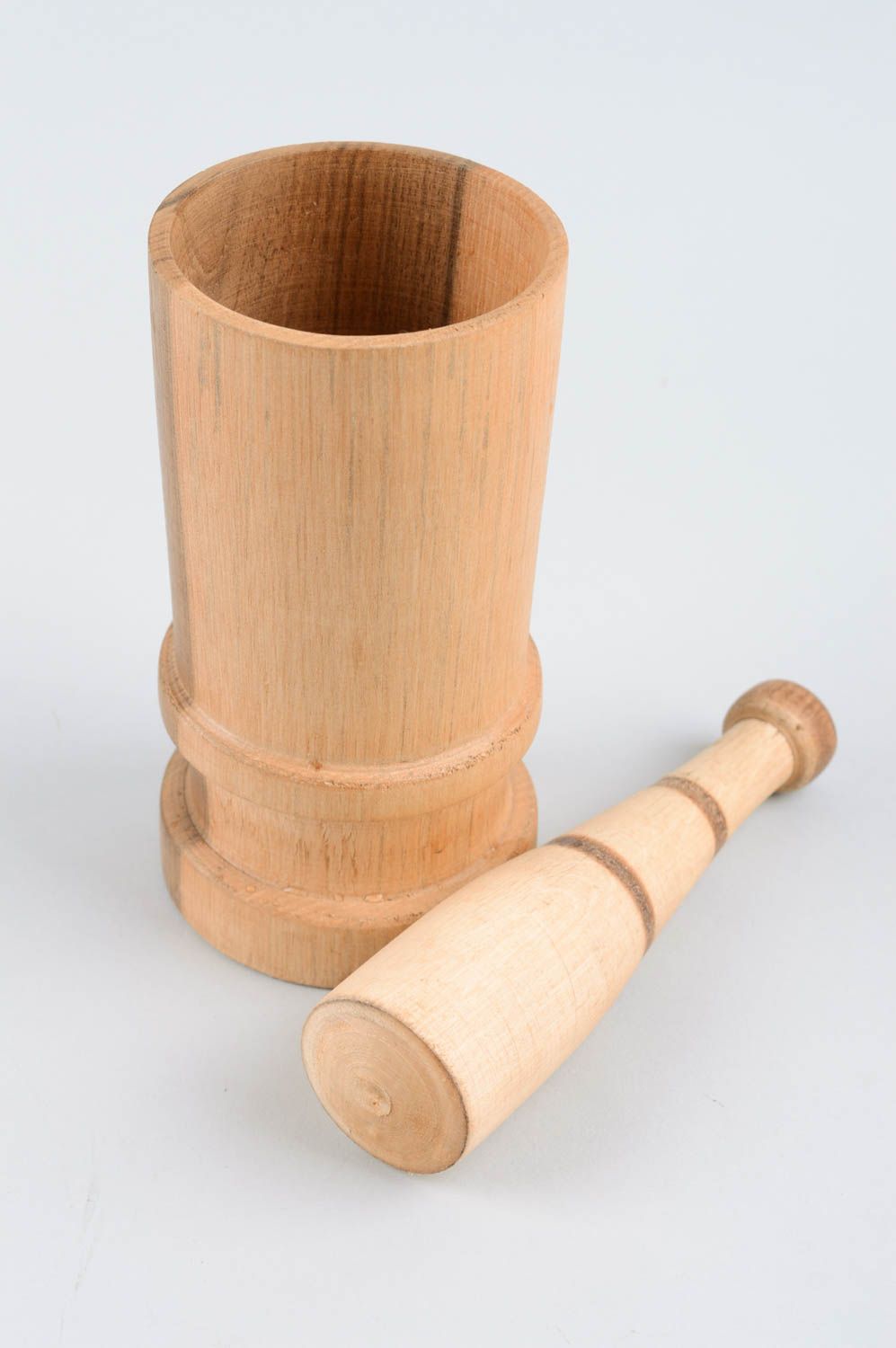 Handmade wooden mortar homemade mortar and pestle wooden kitchenware eco gifts photo 2