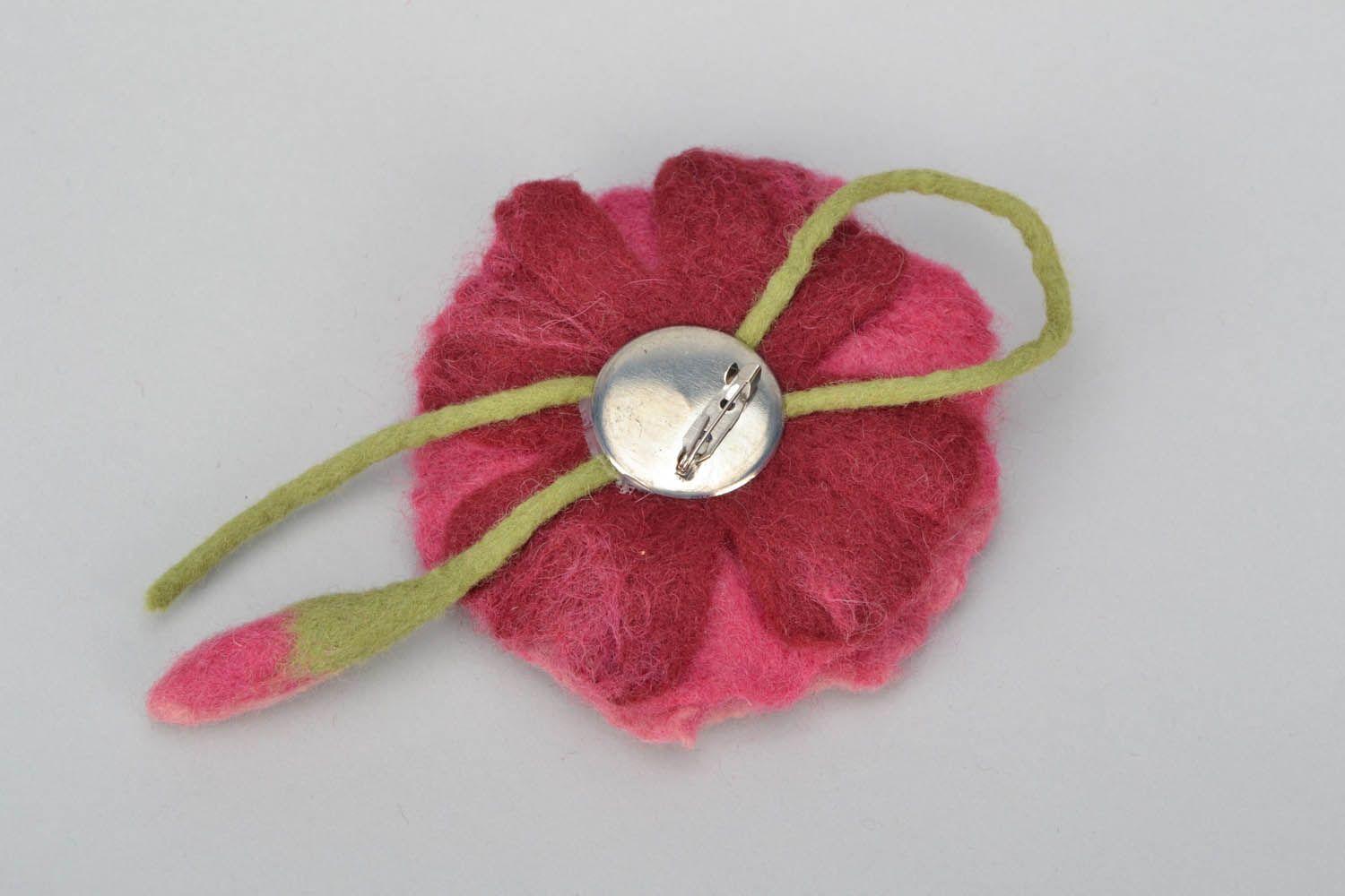 Woolen brooch flower Poppy photo 5