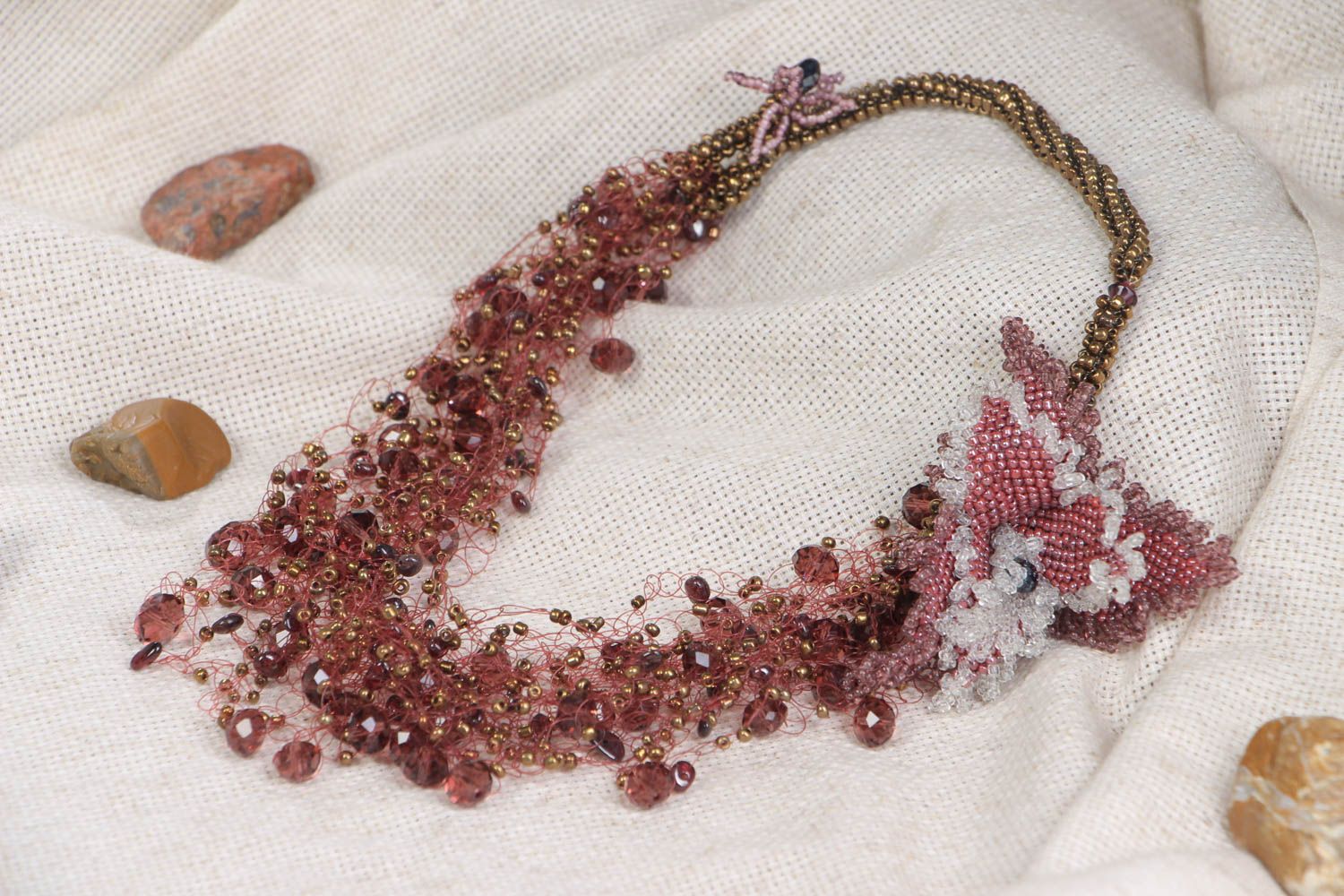 Rocailles Kette handmade hochwertiger Modeschmuck originelle Geschenke stilvoll foto 1