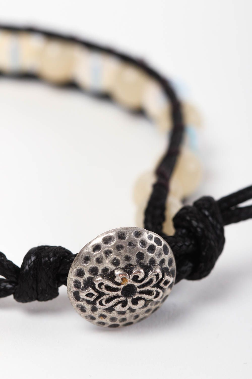Handmade Mondstein Onyx Perlen Armband Schmuck aus Edelsteinen Frauen Accessoire foto 4
