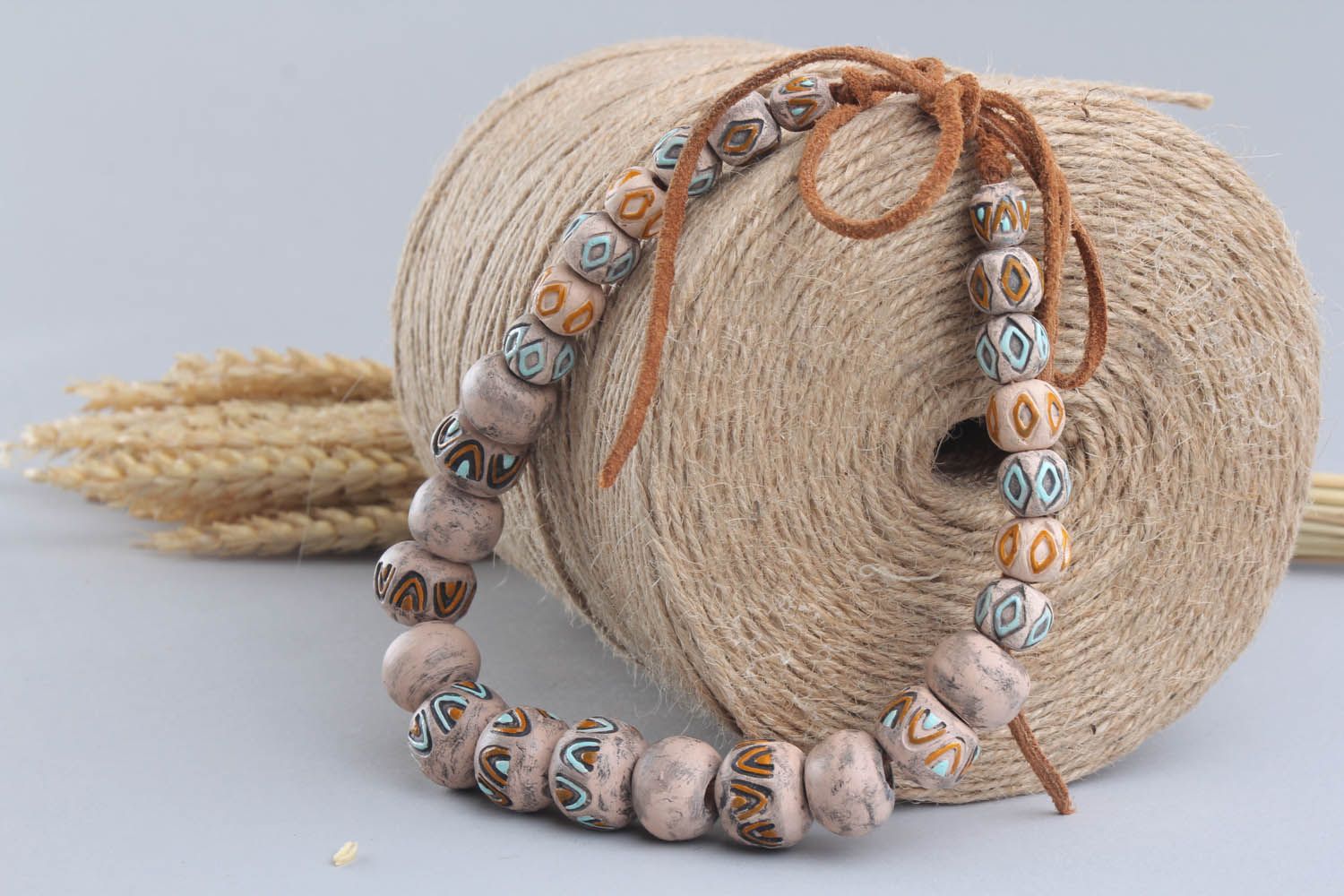 Clay beads in ethnic style photo 5