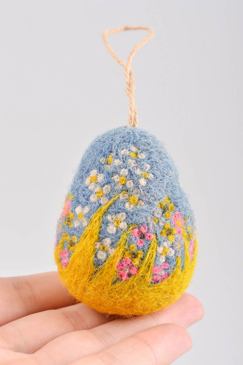 Валяная игрушка ручной работы декор на стену игрушка из шерсти Цветочное яйцо фото 4