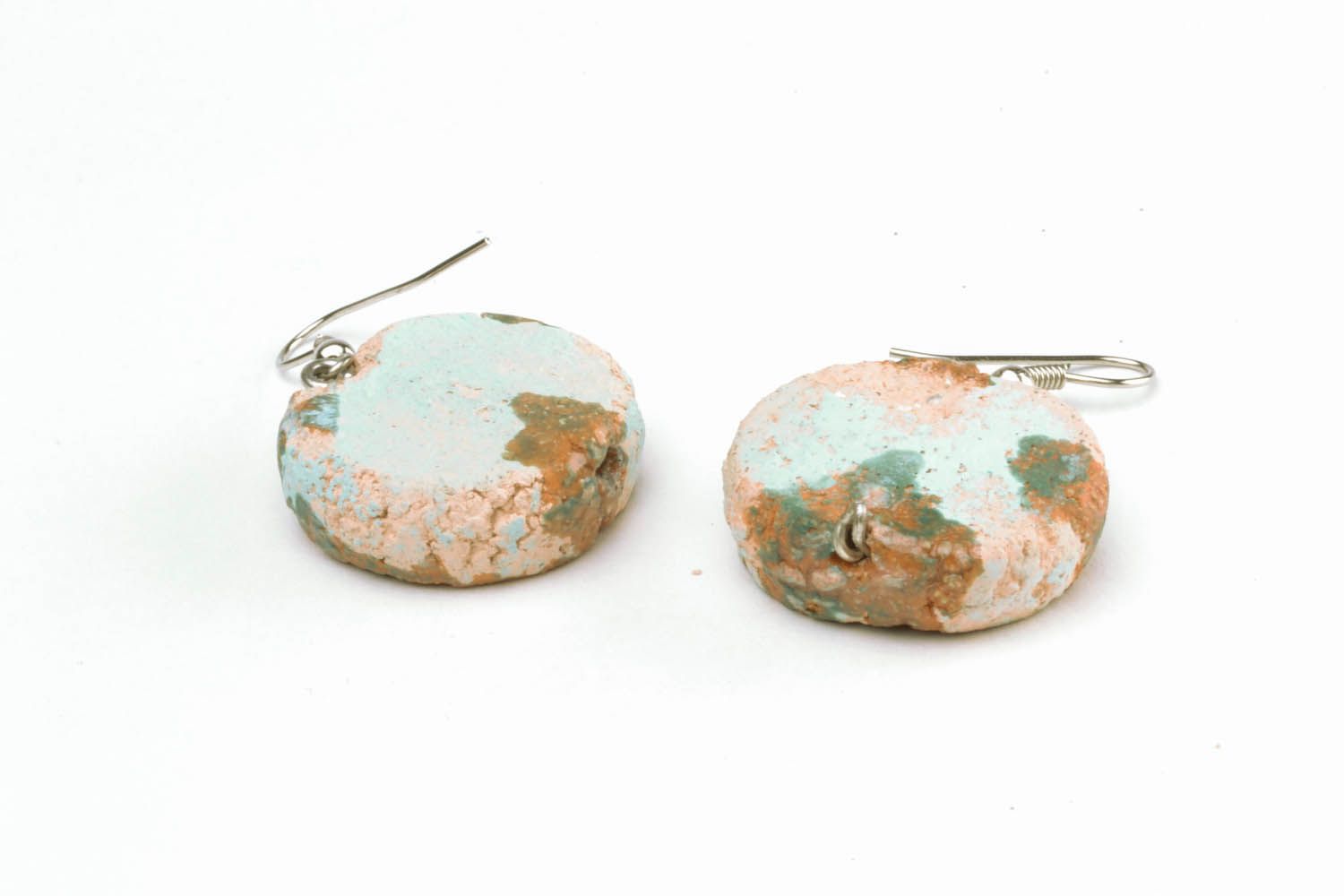 Earrings made of clay and epoxy resin photo 5