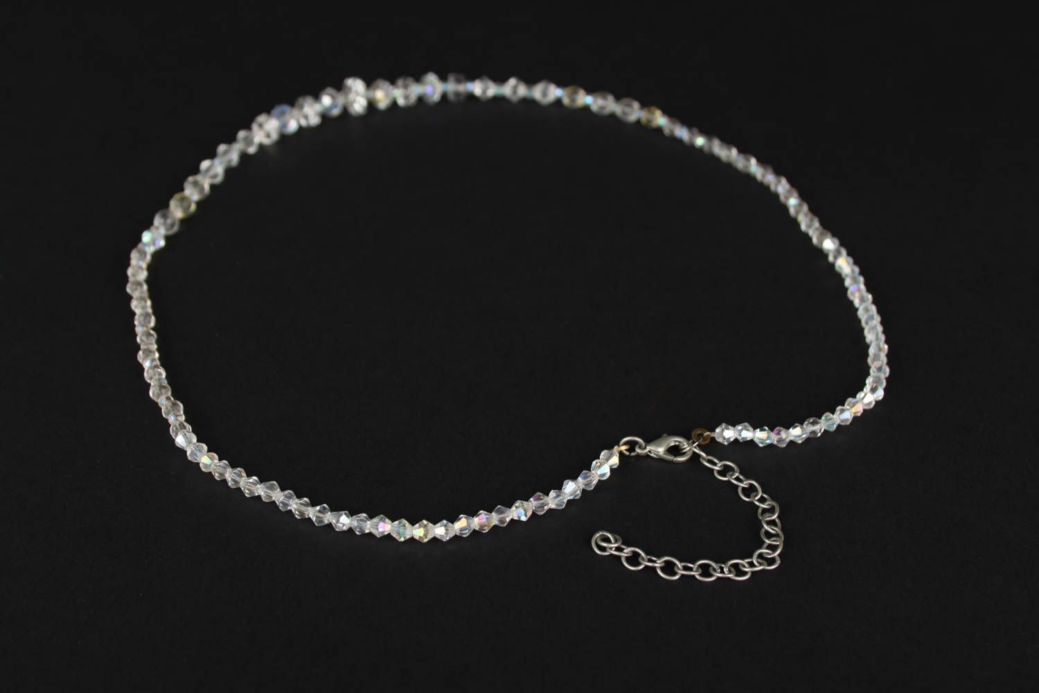 Damen Halskette Handgefertigt Halsschmuck für Damen Kristall Schmuck in Weiß foto 5