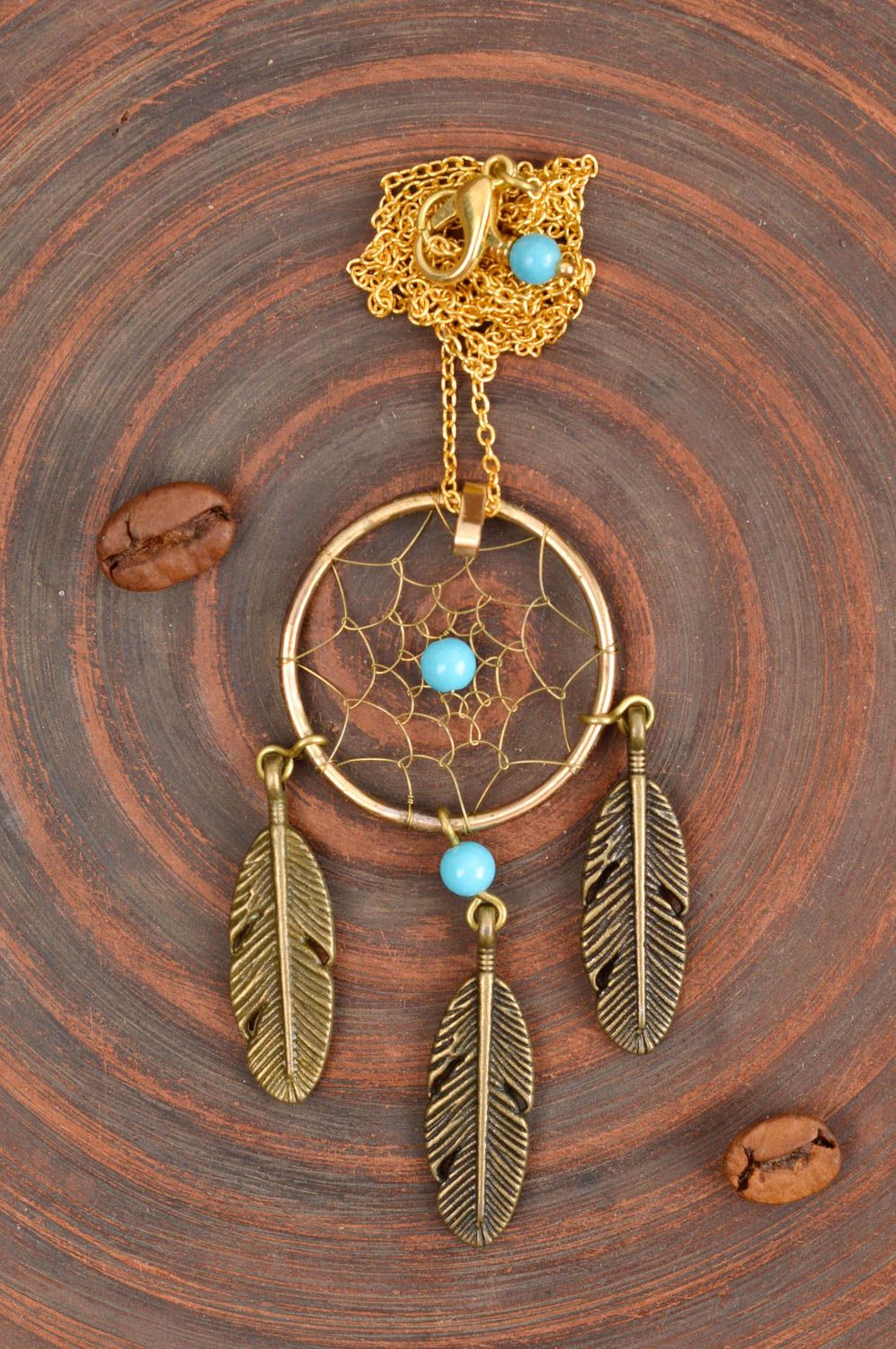 Handmade necklace dreamcatcher necklace brass accessories fashion jewelry photo 1