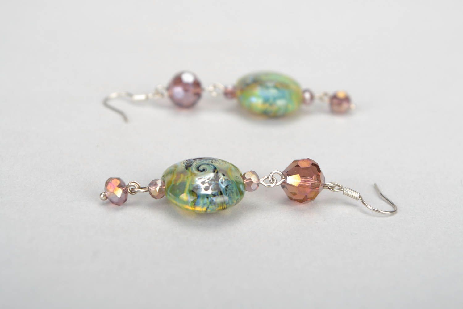 Glass earrings made using lampwork technique photo 4