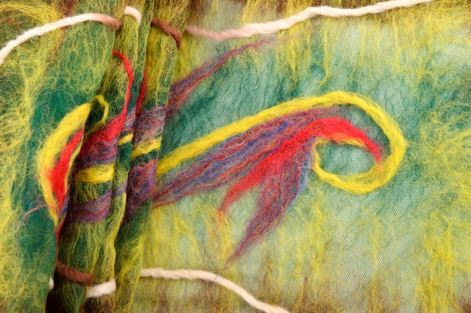 Теплый шарф ручной работы шарф из шерсти женский аксессуар валяный шарф фото 4