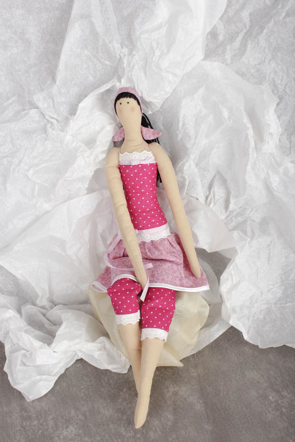 Handmade doll unusual doll for baby fabric doll gift ideas rag doll for girls photo 1