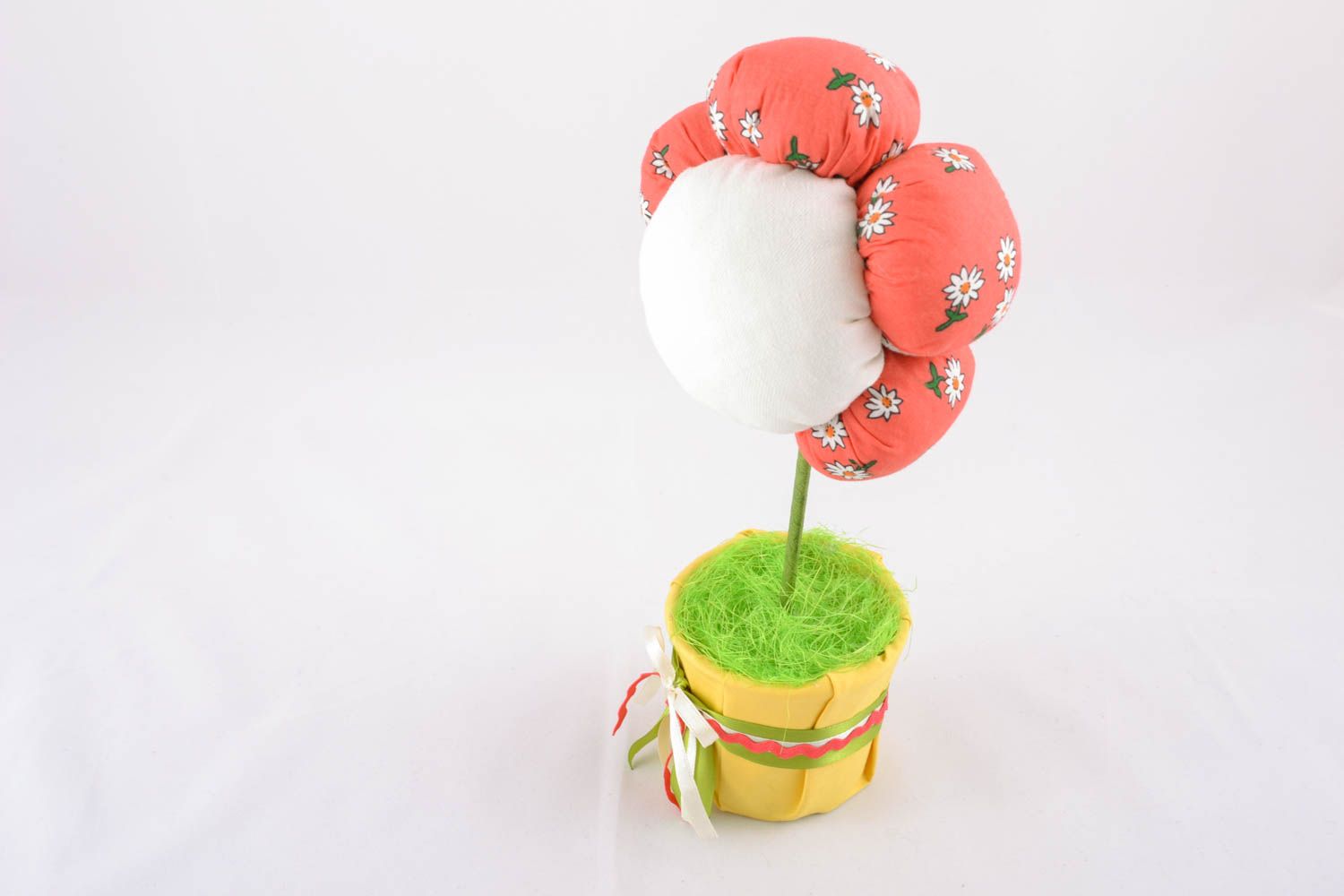 Peluche fleur en pot décorative faite main  photo 1