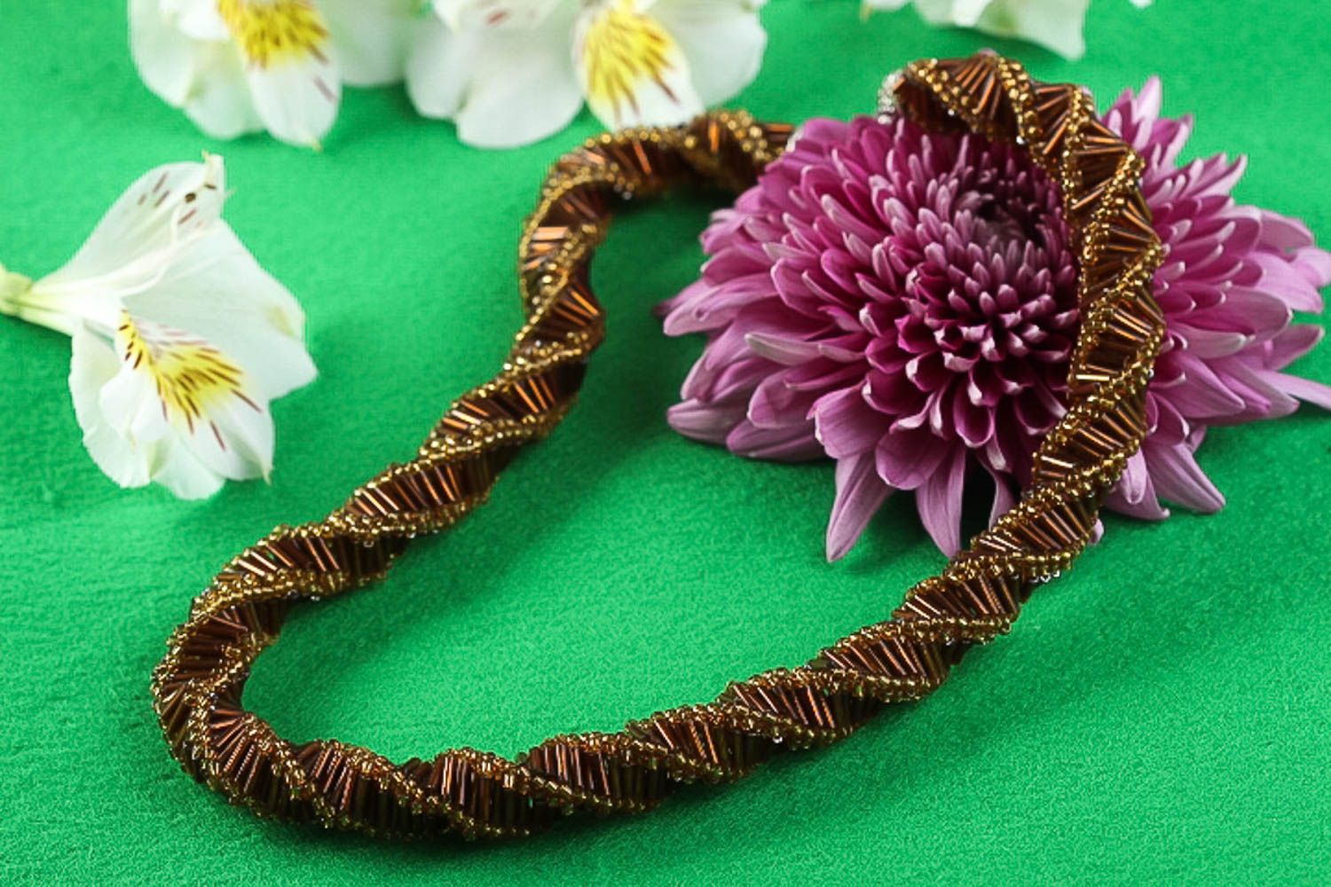 Beautiful handmade necklace beaded cord necklace beautiful jewellery gift ideas photo 1