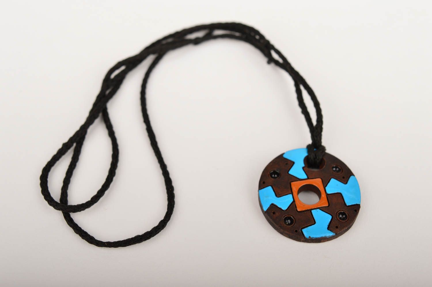 Handmade pendant designer neck accessory gift ideas clay pendant for women photo 3