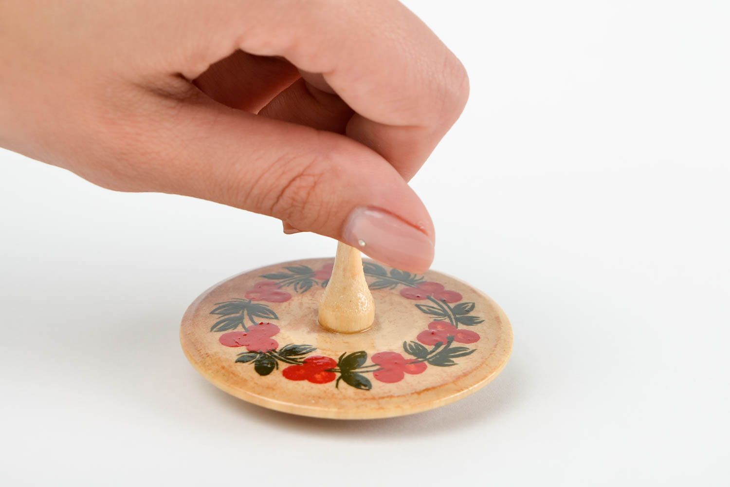 Детская юла игрушка ручной работы деревянная игрушка сувенир для ребенка фото 2
