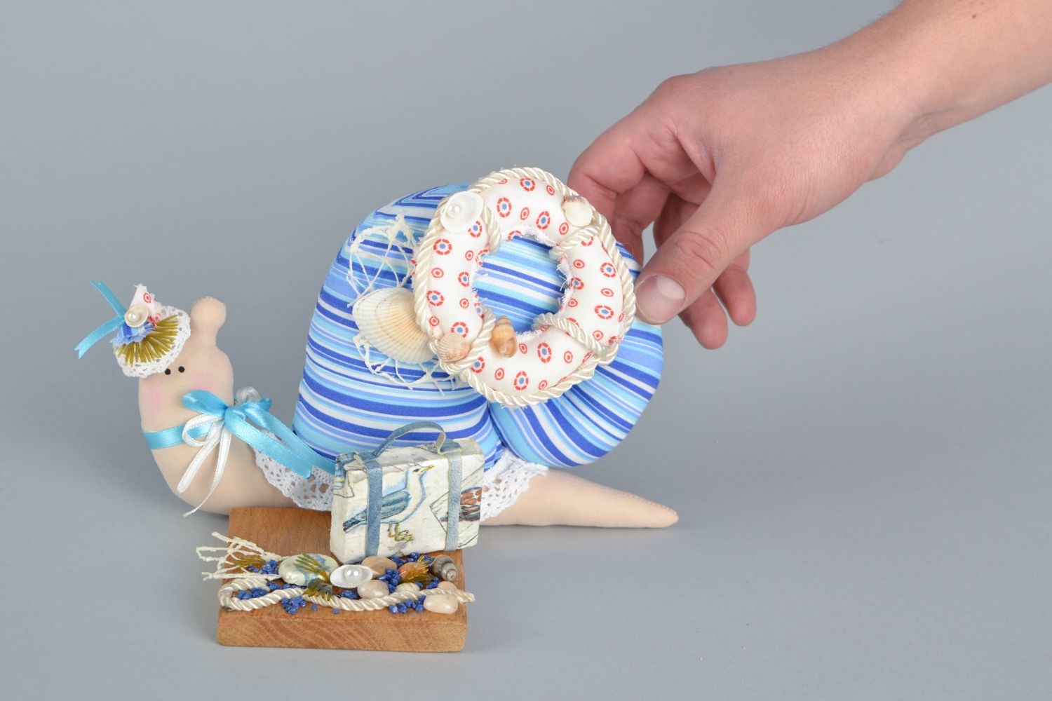 Fabric toy Snail with Life Ring photo 2