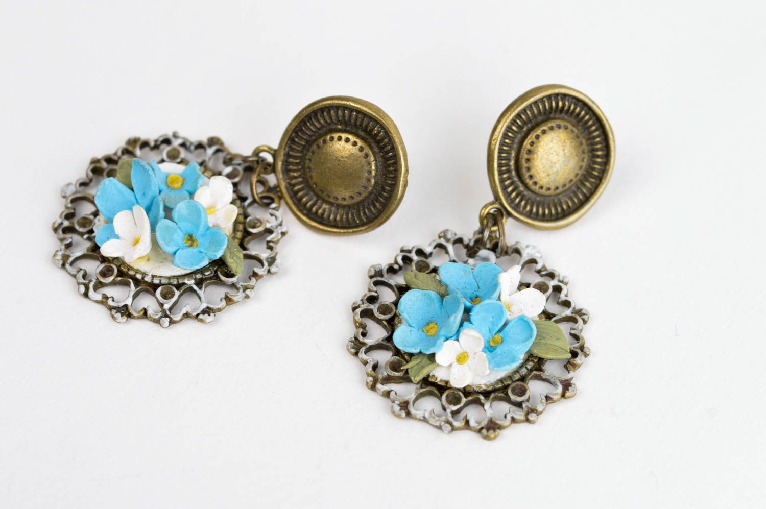 Polymer Schmuck handmade Blumen Ohrringe Geschenk für Frau modisch foto 3