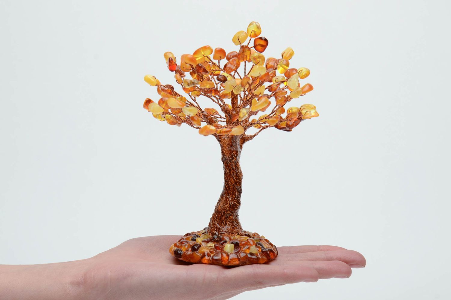 Natural gemstone bonsai with amber photo 5