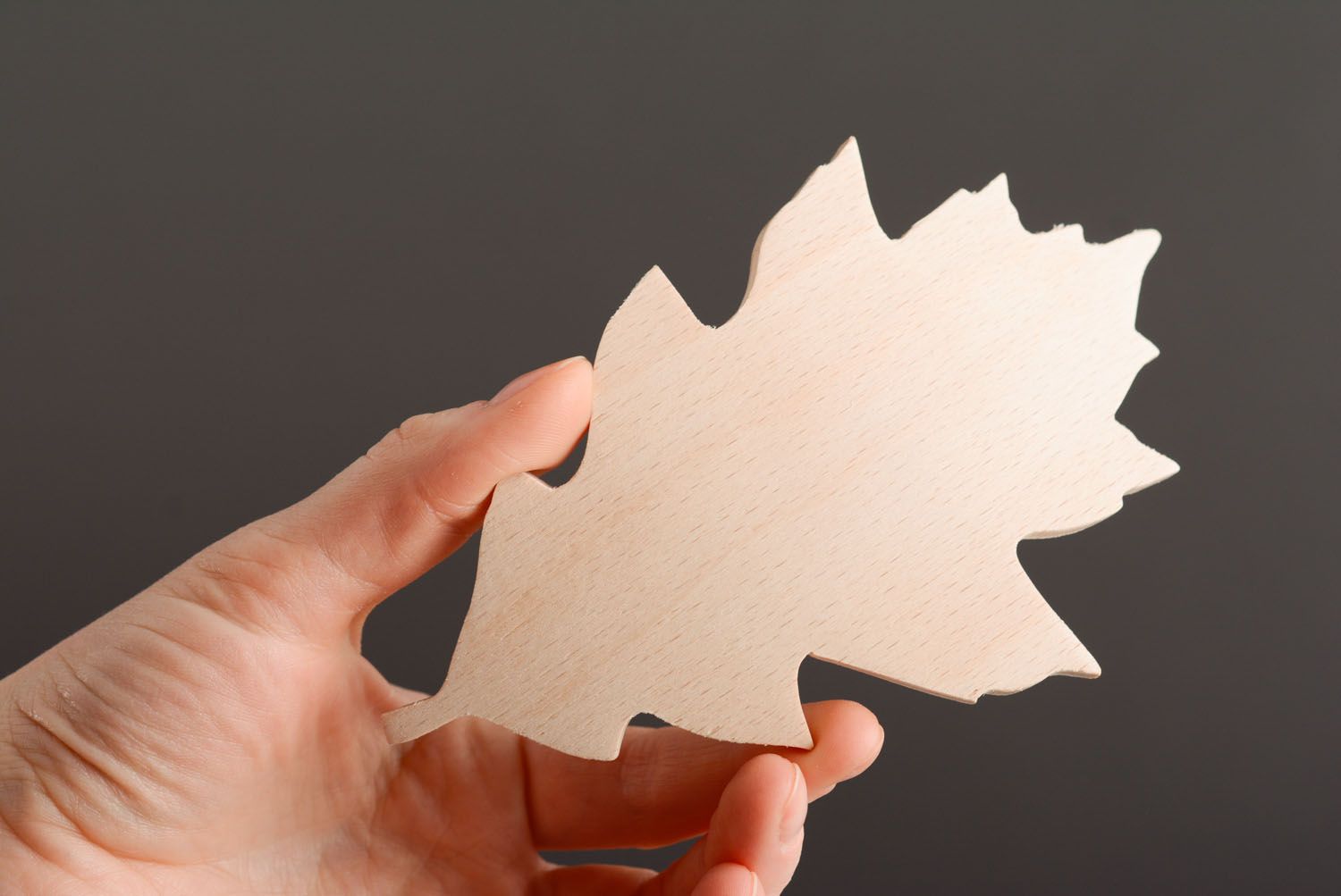 Wooden blank hair clip in the shape of leaf photo 1