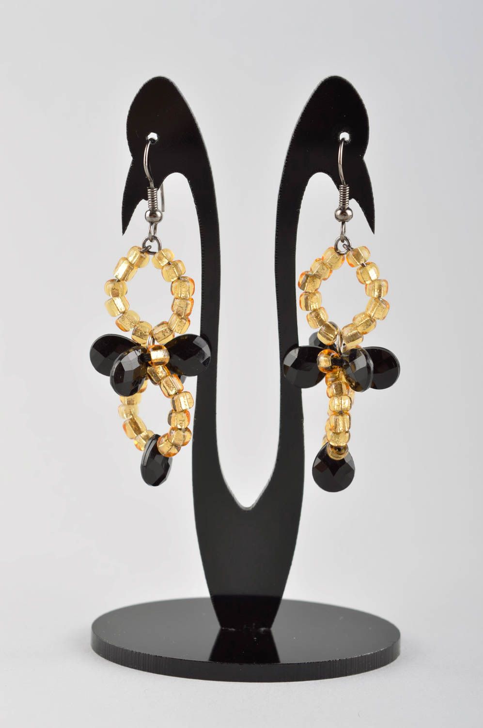 Stilvoller Glasperlen Schmuck handgemachte schöne Ohrringe Juwelier Modeschmuck foto 2